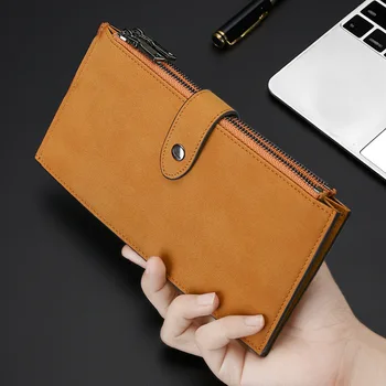 Yeni stil vintage çanta kadın sigara kemer toka çanta içine konabilir cep telefonu fermuar rfıd anti-hırsızlık cüzdan