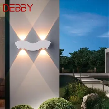 DEBBY açık beyaz duvar ışık LED Modern su geçirmez aplikleri lambası ev balkon dekorasyon için