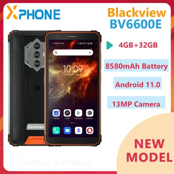Blackview BV6600E Sağlam Telefon 4GB 32GB Su Geçirmez Parmak İzi KİMLİĞİ 8580mAh Pil 5.7 inç Android 11.0 Octa Çekirdek OTG Ağ 4G