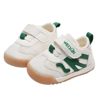 Kruleepo Küçük Bebek Bebek Çocuk Rahat Ayakkabılar Hava Mesh Nefes PU Deri Yenidoğan Toddlers Tüm Mevsim Eğlence Sneakers