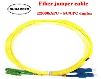 ücretsiz kargo AB395E 5 adet / grup E2000 / APC SC / UPC dubleks SM 2mm PVC FTTH Fiber Optik fiber jumper