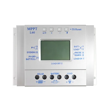 60A güneş şarj kontrol cihazı 12V 24V Otomatik lcd ekran Akıllı MPPT Parça Güneş Şarj Regülatörü İşık Zamanlayıcı Kontrolü ile