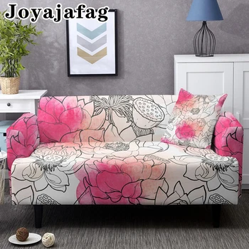 Joyajafag Lotus Çiçekleri Tasarım kanepe kılıfı Oturma Odası İçin Yıkanabilir Tüm kapak Slipcovers 1/2/3/4 Kişilik Elastik kanepe kılıfı s
