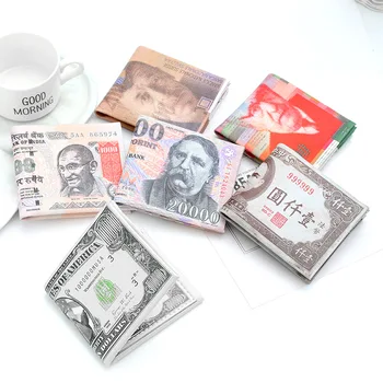 PU Deri Para Desen Cüzdan Çanta Para Nakit Para Dolar Euro Kredi kimlik kartı tutucu Çantalar Eklemek Resim Fermuar Cüzdan