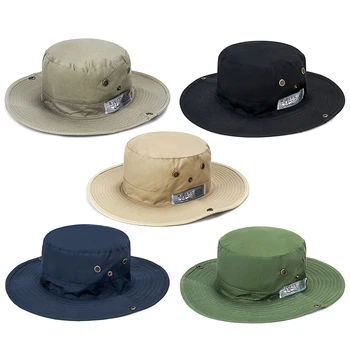 Kova şapka Yaz Erkek Kadın Boonie Şapka Açık UV Koruma Geniş Ağız Panama Safari Avcılık Yürüyüş Balıkçılık güneş şapkası