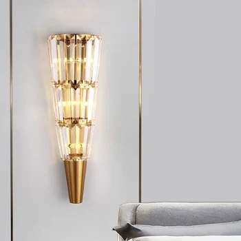 Iskandinav Kristal led duvar Lambası Yüzeye Monte Salonu yatak odası banyo ışıkları 110V 220V G4 Ev Dekorasyon Çatı Duvar Aplik Art Deco