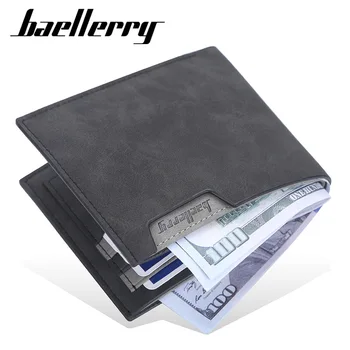 BAELLERRY yeni erkek küçük cüzdan sınır ötesi çoklu kart pozisyonu açık cüzdan mat deri gençlik kart çantası erkek