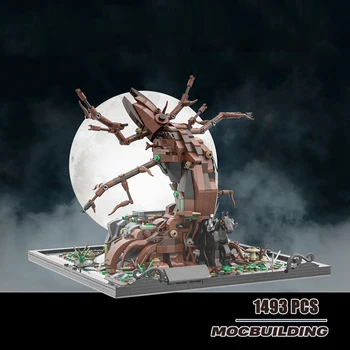 Ünlü Film Sahne Serisi MOC Yapı Taşları Cadılar Bayramı Ağacı Ölü Mevsimlik Tuğla Montaj Modeli Oyuncak Koleksiyonu Bulmaca Ch