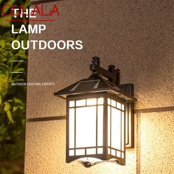 OULALA güneş dış duvar lambası klasik ışık uzaktan kumanda LED aplikleri su geçirmez ev için