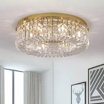 Iskandinav Lüks Kristal Tavan avize Modern Altın Krom Led kolye ışık Oturma odası Yatak odası otel salonu Kapalı dekor