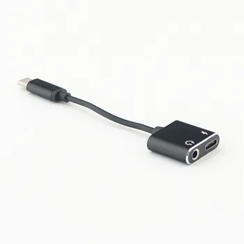 USB C-3,5 mm Ses Adaptörü, Müzik 2'si 1 arada USB Tip C Erkek-3,5 mm ve Dişi adaptör