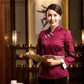 Toptan Çin yemek odası yemek servisi üniforma kadın restoran otel üniforması iş elbisesi üniforma L XL AA3061YQ