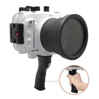 Seafrogs 40 m/130ft Sualtı kamera muhafazası Sony A7 NG Serisi A7R A7S Dalış Kutusu Kasa Kapak 28-70mm Lens kabza