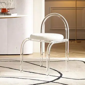 Altı Renk Kristal Makyaj Sandalye Modern Akrilik Mobilya Benzersiz Relax Salonu Yemek Sandalyesi Temizle Meubles De Salon Ev Eşyaları