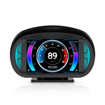 P2 Evrensel GPS HUD HEAD Up Display LED Hız Göstergesi eğim Ölçer Akıllı Dijital Sürüş Aşırı Hız Alarmı Hatırlatma Araba için J60F