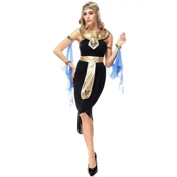24 Saat nakliye Seksi Antik Mısır Kraliçesi Kostümleri Kleopatra Kostüm Yetişkin Cadılar Bayramı Masquerade Parti Elbise Boyut S