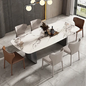 Su geçirmez Tasarımcı yemek masası Oturma odası takımı İskandinav Yemek masası Ücretsiz Kargo Kare Mesas De Comedor Ev Dekorasyon