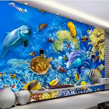 wellyu Sualtı Dünyası 3D TV Kanepe Arka Plan duvar tablosu Özel Büyük Duvar Yeşil Duvar Kağıdı papel de parede para quarto