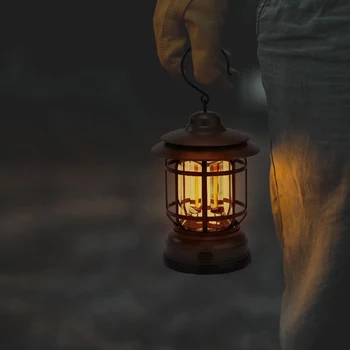 Kamp için Parlak Taşınabilir Lamba Retro kamp feneri
