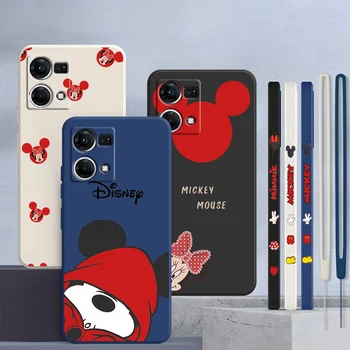 Serin Mickey Minnie Sanat OPPO Bulmak İçin X6 X5 X3 X2 neo Pro Lite A5 A9 2020 A53S 4G 5G Silikon Sıvı Sol Halat telefon kılıfı Fundas