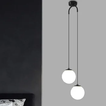 Modern cam küre Kolye aydınlatma armatürü Çift Asılı Lamba İskandinav Led Yatak Odası Başucu Tavan Aydınlatma Dekorasyon ışıkları