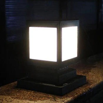 3X Güneş direk lambası Açık Su Geçirmez Sütun Başkanı İşık Bahçe Duvar Lambası, Güverte Kapağı Çit Peyzaj Lambası Beyaz ışık