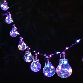 Dekorasyon için Ev Bahçe Köy Düğün Parti yaratıcı Küre Temizle ampul LED Peri lamba bakır tel dize ışıkları