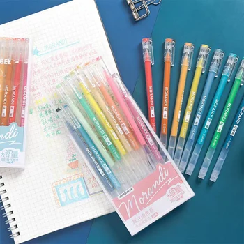 9 Adet Renkli Jel Kalem Seti Kawaii 9 Renkler 0.5 mm Tükenmez Kalem Günlüğü Sevimli Okul Kırtasiye Malzemeleri