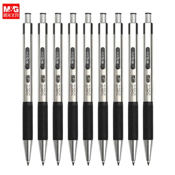 M & G Geri Çekilebilir Metal İmza Tükenmez Jel Kalemler, 0.5 mm İnce Nokta Mermi Ucu Siyah mürekkep Pürüzsüz Yazı Yerine Mavi Siyah Kırmızı