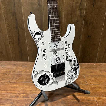 En Kaliteli ESP Özel Mağazalar KH-2 Ouija Kirk Hammett Cynthia Beyaz Elektro Gitar