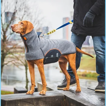 Balıkçı yaka Rüzgar geçirmez Ceket Rahat Köpek Giyim Açık Sıcak Giyim Pet Dış Giyim Köpek Ceket Pamuk Yastıklı Kumaş