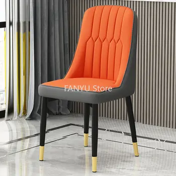 İskandinav Lüks Arkalığı yemek sandalyeleri Salon Tasarımı Minimalist yemek sandalyeleri Deri Muebles De Cocina Ev Eşyaları WZ50DC