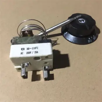Kaynar Su Termostat Yalıtım Kontrolörü 30-110 ℃ Yalıtım Kovası Çorba Fırın Topuzu 25 Amp Sıcaklık Kontrol Anahtarı