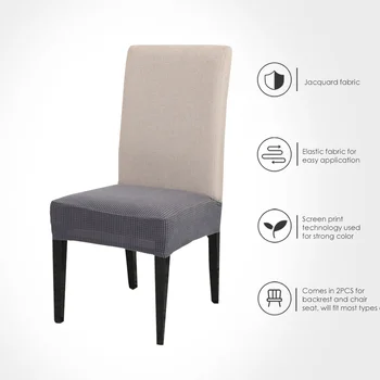 Katı yemek sandalyesi Kapak Elastik Yarım-wraped Koltuk Kılıf için Kichen Düğün Ziyafet Otel Sandalye minderleri Kapak Çıkarılabilir Yıkanabilir