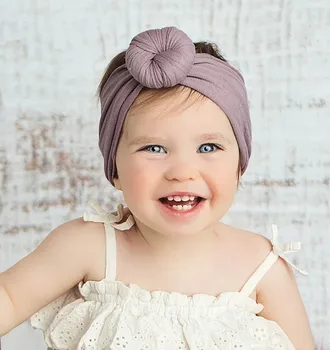 Emmababy Toddler Yenidoğan Bebek Kız Çocuklar Büyük Yay Hairband Kafa Bandı Streç Türban Düğüm Kafa Wrap Renk