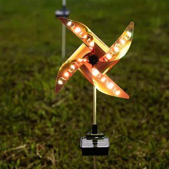 Bir Çift 32 LED güneş Windmil ışık su geçirmez açık Güneş enerjili Gece lambası bahçe dekor için yolu peyzaj Ücretsiz Kargo