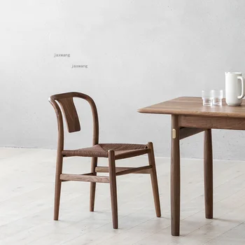 İskandinav katı ahşap Daire yemek sandalyeleri Yaratıcı Yurt Tasarımcı sırtlı sandalye Basit Yatak Odası Giyim Mağazası Tek Sandalye G