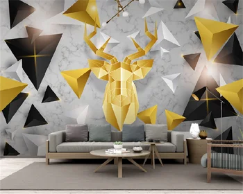 wellyu Özel duvar kağıdı modern minimalist 3d üç boyutlu poligon üç boyutlu ışık lüks TV arka plan duvar resmi