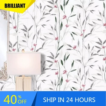 Kabuğu ve Sopa Çiçek Yaprak Duvar Kağıdı Duvar Yeşil / Gri Vinil Kendinden Yapışkanlı duvar kağıdı Tasarım Duvarlar İçin Banyo Yatak Odası Ev Dekor