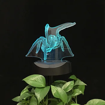 Örümcek 3D LED Gece Lambası Su Geçirmez Peyzaj Aydınlatma Açık Hayvan bahçe lambası Yard Tatil Güneş Enerjili doğum günü hediyesi