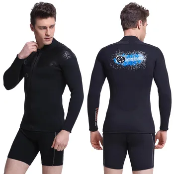 3MM Neopren dalış ceket erkek Dalış Sörf Ceket Sıcak Ve Güneş Koruyucu Su Sporları Yüzme Ön fermuarlı ceket 2023