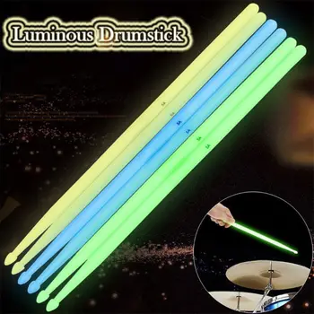 1 Çift ile 5A Glow-in-the-koyu Floresan Sticks,aydınlık Baget Davul için Set Mavi Yeşil