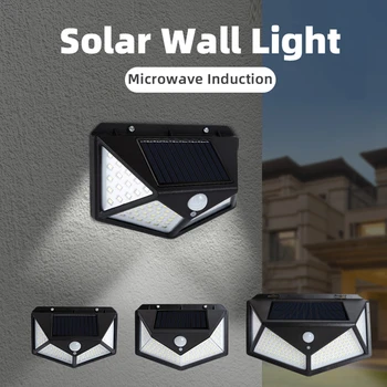 4 taraflı 100 180 5 taraflı 112 LED su geçirmez güneş enerjili lamba Açık Güneş Duvar Lambası PIR Hareket Sensörü Güneş Aydınlatma Bahçe Dekor İçin