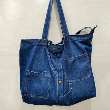 Tasarımcı Tote Crossbody Lüks Çanta Denim alışveriş çantası Bolsos Para Mujer 2023 Denim omuz çantaları Kadınlar için günlük kot Çanta