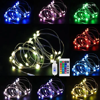 LED Peri Bakır Tel 16 Renk USB Garland Su Geçirmez Açık Tatil iç mekan lambası Düğün Parti noel ev dekorasyonu