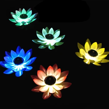 Romantik LED Lotus ışık güneş / pil çiçek gece lambası havuzu bahçe dekor LED havuz ışığı su geçirmez Mood Lambası ev dekorasyon