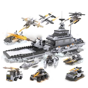 Askeri Savaş Gemileri Yapı Taşları Set Savaş Gemisi Donanma Silahları Ordu Gemisi Uçak Asker Figürleri Modeli Erkek Çocuk Oyuncakları Çocuk Hediyeler
