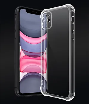 Anti düşen şeffaf cep telefonu kılıfı iPhone 13 12 11 Pro Max lens Koruma kılıfı Temizle Arka Kapak