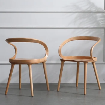 Iskandinav katı ahşap yemek sandalyesi, masa ev arkalığı, basit Modern ışık lüks koltuk mobilya masa
