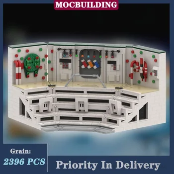 MOC Noel Ekran Standı Modeli Yapı Taşı Monte Odası Koleksiyonu Serisi çocuk noel hediyesi Oyuncaklar